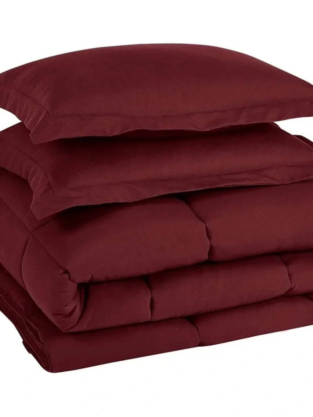 Plush Reversible Burgundy king 3 piece Comforter Set
